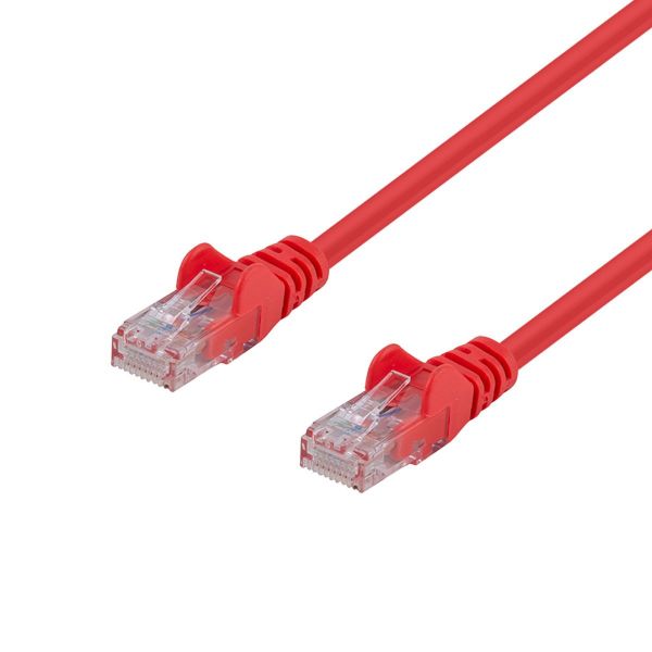 0.5m Cat6 Red UTP Patch Lead T568A 250MHZ 24AWG Unshielded Plug.
