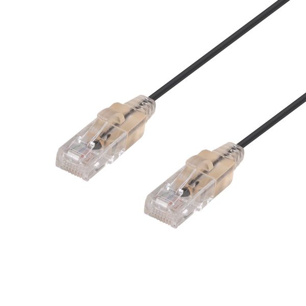 1.25m Cat6A 10G Black UTP LSZH Patch Lead 30AWG 802.3af Unshielded Plug.