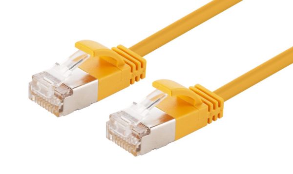0.5m Cat6A S/FTP Yellow 10G LSZH Patch Lead 34AWG 802.3af Shielded Plug.