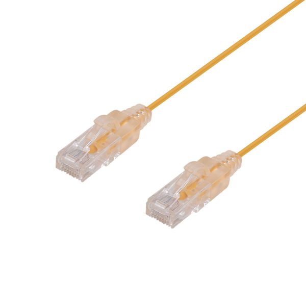 1.25m Cat6A 10G Yellow UTP LSZH Patch Lead 30AWG 802.3af Unshielded Plug.