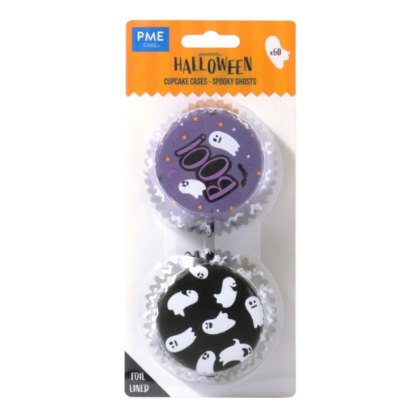 PME Foil-Lined Cupcake Cases Spooky Ghosts Pack of 60
