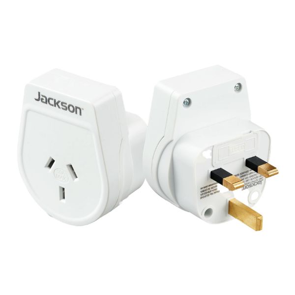 Slim Outbound Travel Adaptor for use in UK/Hong Kong 3-Pin NZ/AUS Plugs.