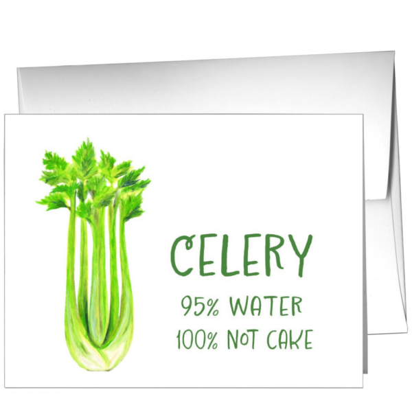 Celery 100% Not Cake – Card