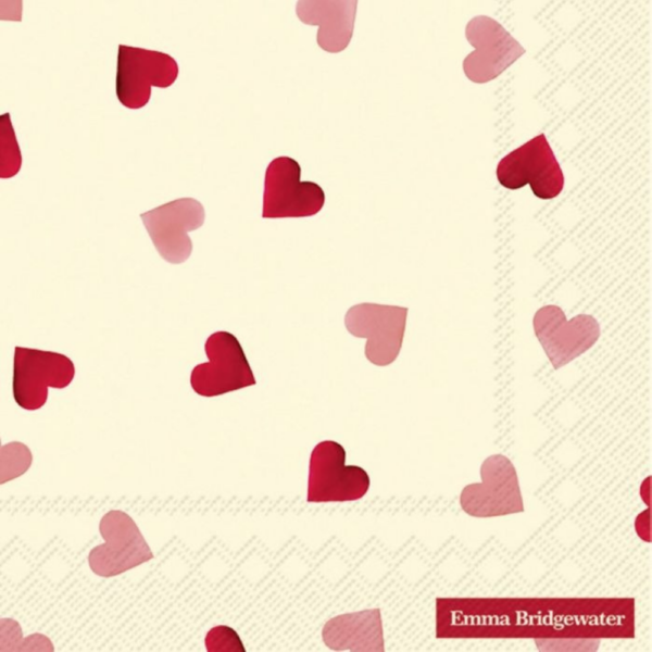 IHR Lunch Napkin Emma Bridgewater Pink Hearts