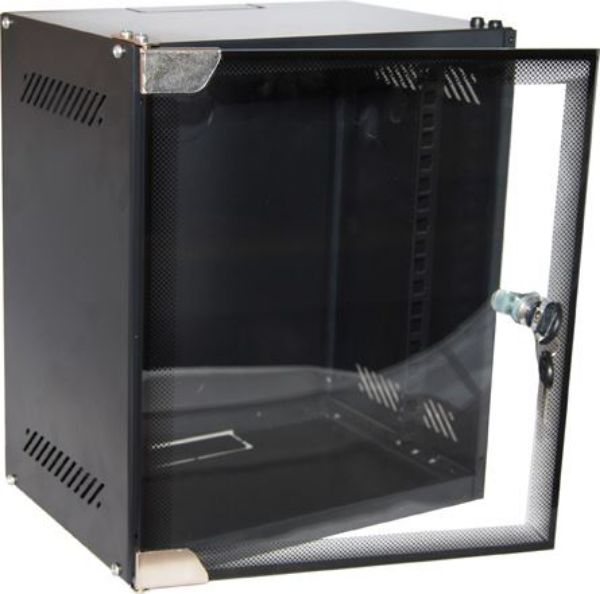 9RU Mini Cabinet for 10'' Panels W280 x D310 x H462mm Flat Pack Glass Door
