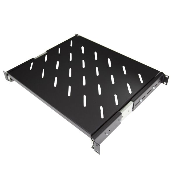 Sliding Shelf 375mm Deep to fit 600mm Deep Cabinets Max load: 20kg. Black Colour