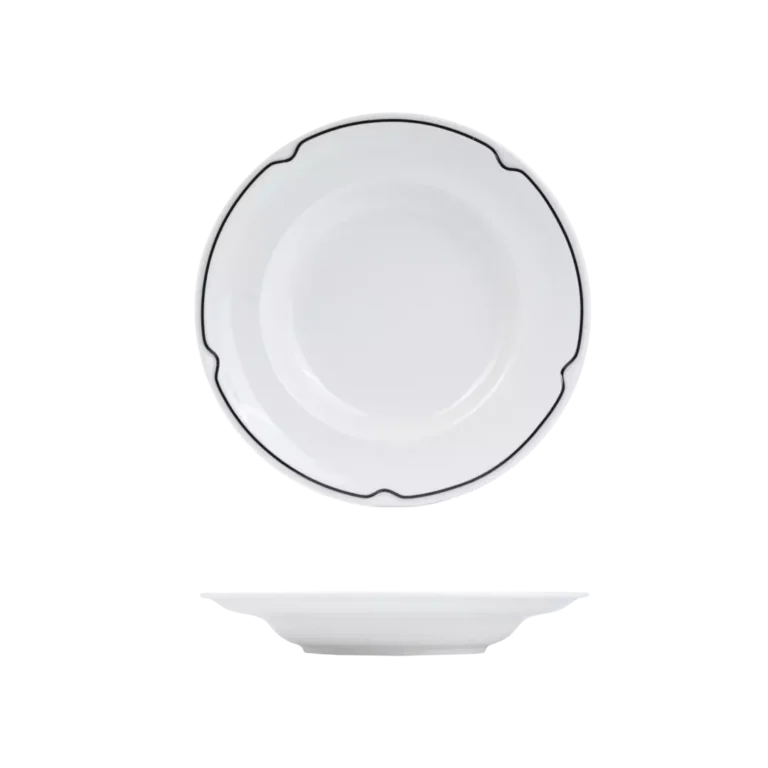 Rak Porcelain Charlotte Black Wide Rim Round Bowl (2 Sizes)