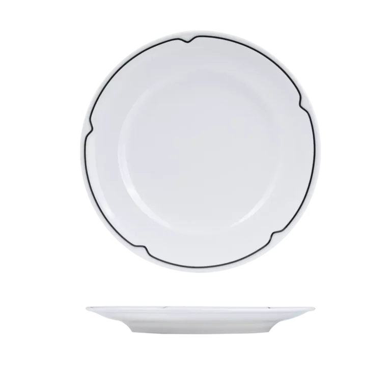 Rak Porcelain Charlotte Black Wide Rim Round Plate (5 Sizes)