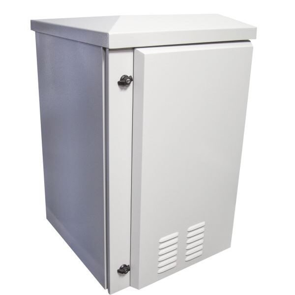 18RU Vented Outdoor Wall Mount Cabinet 611x625x915 IP45 rated Lockable front door