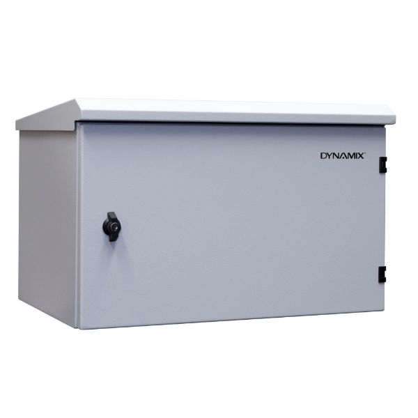 6RU Outdoor Wall Mount Cabinet External Dims 611x425x390. IP65 Rated Lockable Front Door