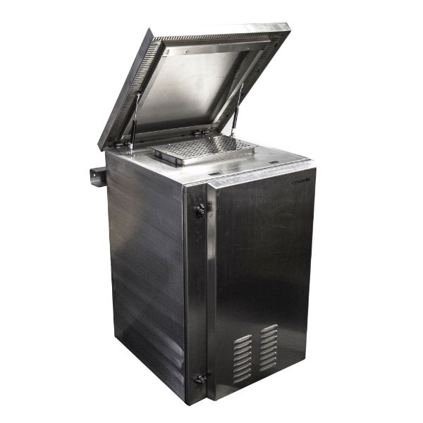 18RU Stainless Vented Outdoor Wall Mount Cabinet (611x425x915mm). Stainless