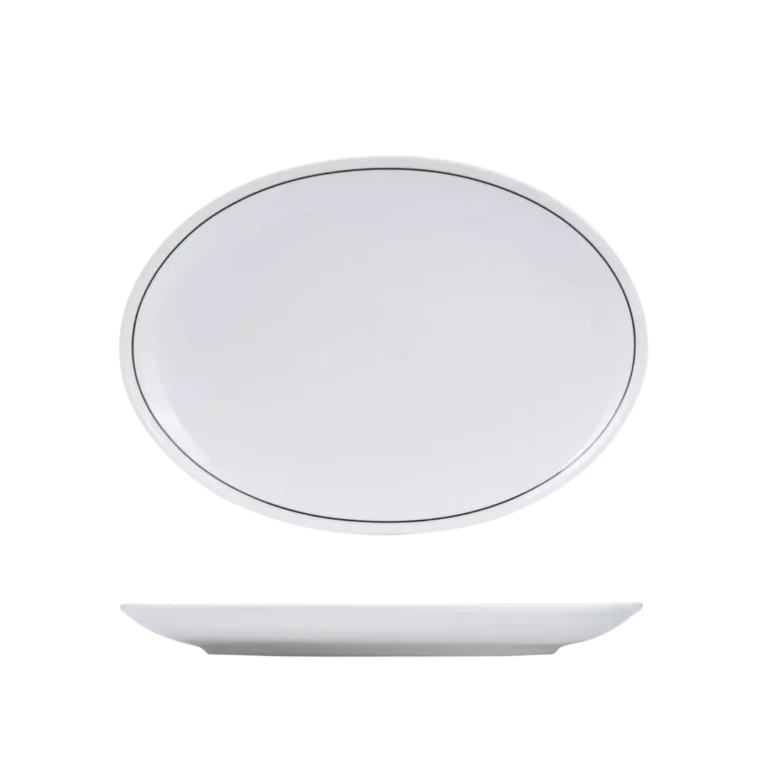 Rak Porcelain Princeton Black Oval Coupe Plate (2 Sizes)