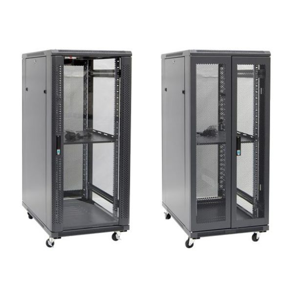 27RU Server Cabinet 1000mm Deep (600x1000x1410mm) 1x Fixed Shelf 4x Fans