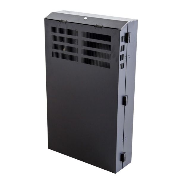4RU Vertical Wall Mount Cabinet w/ 2RU Horizontal Mounting Rails. 650x230x1070mm