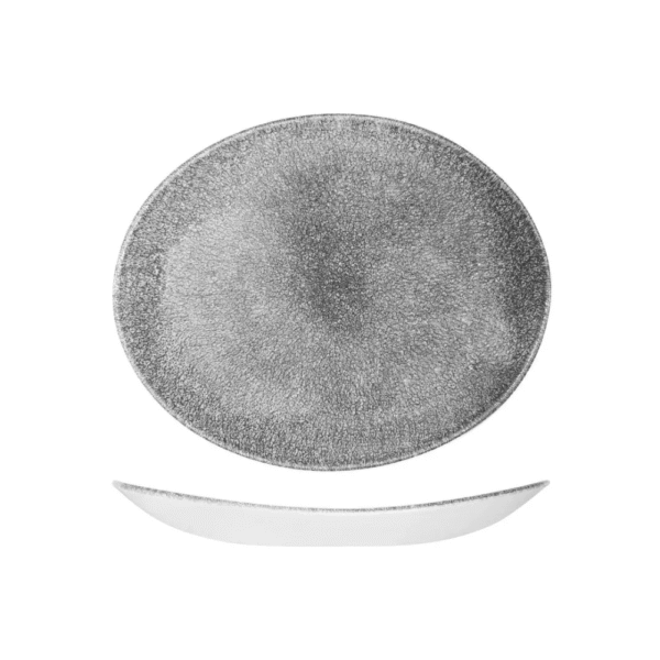 Churchill Studio Prints Raku Quartz Black Oval Coupe Plate 270mm