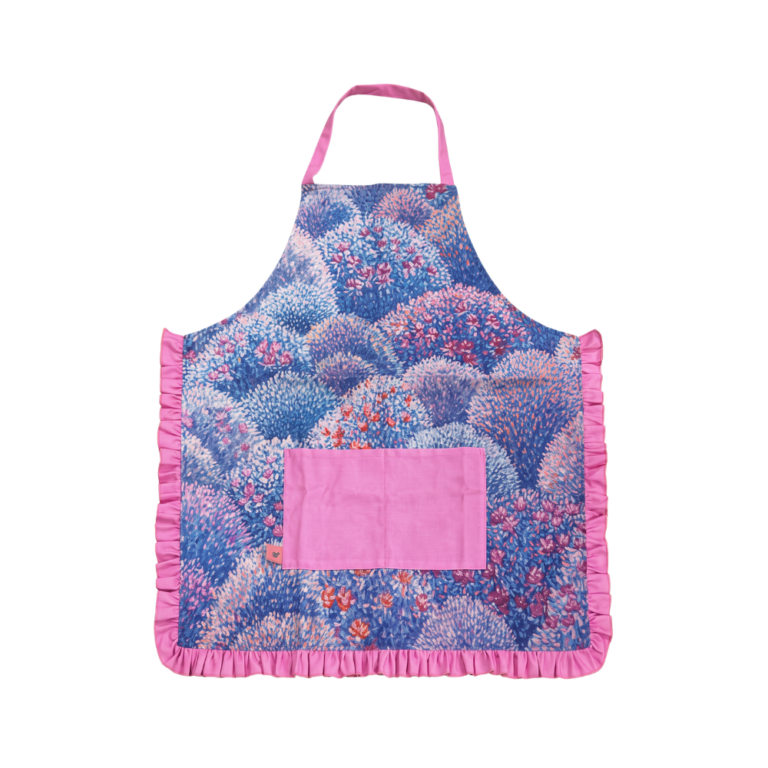 Rose’s Dining Table Apron Indigo Pink