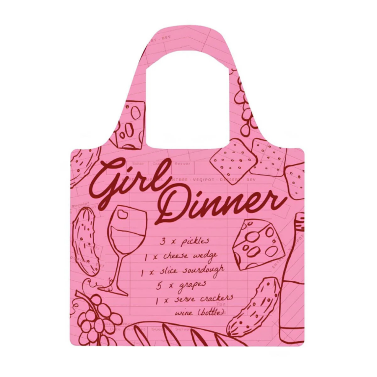 Ruby Olive Reusable Shopping Bag Girl Dinner Menu