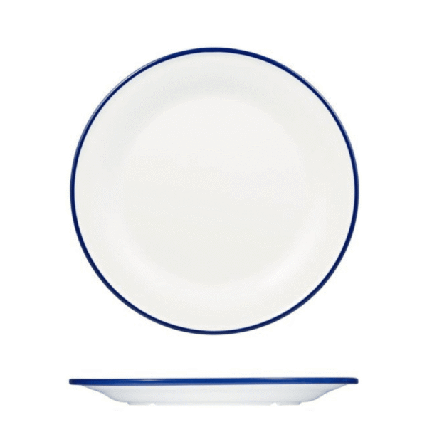 Ryner Melamine Evoke Blue Rim Plate 22cm