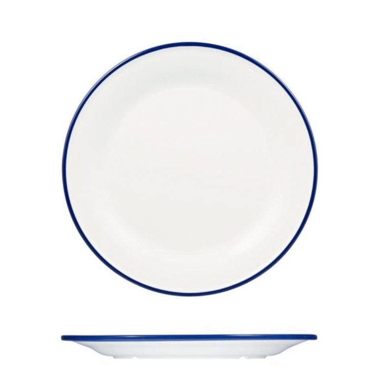 Ryner Melamine Evoke Blue Rim Plate 22cm