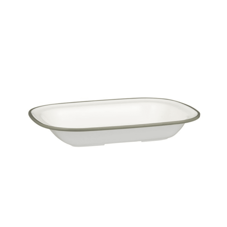 Ryner Melamine Evoke Grey Rim Rectangular Platter 20cm