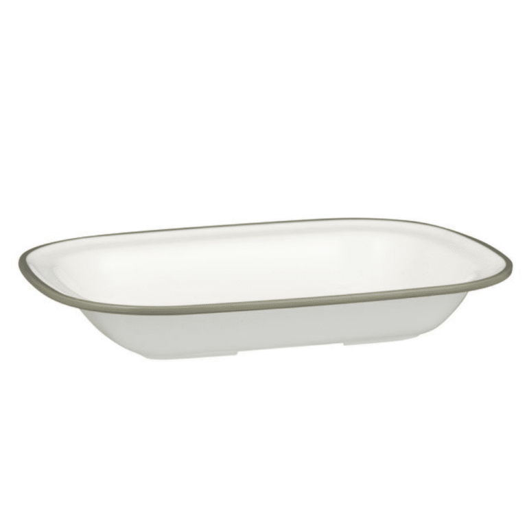 Ryner Melamine Evoke Grey Rim Rectangular Dish 27cm