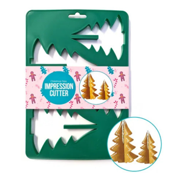 Cake Craft Gingerbread Christmas Tree Impression Cutter