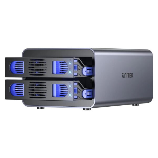 2-Bay USB-C RAID External HD Enclosure. Supports RAID 1 both 2.5'' & 3.5'' SATA HDD