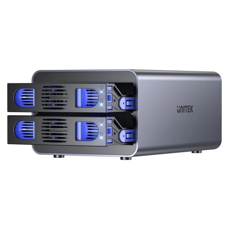 2-Bay USB-C RAID External HD Enclosure. Supports RAID 1 both 2.5'' & 3.5'' SATA HDD