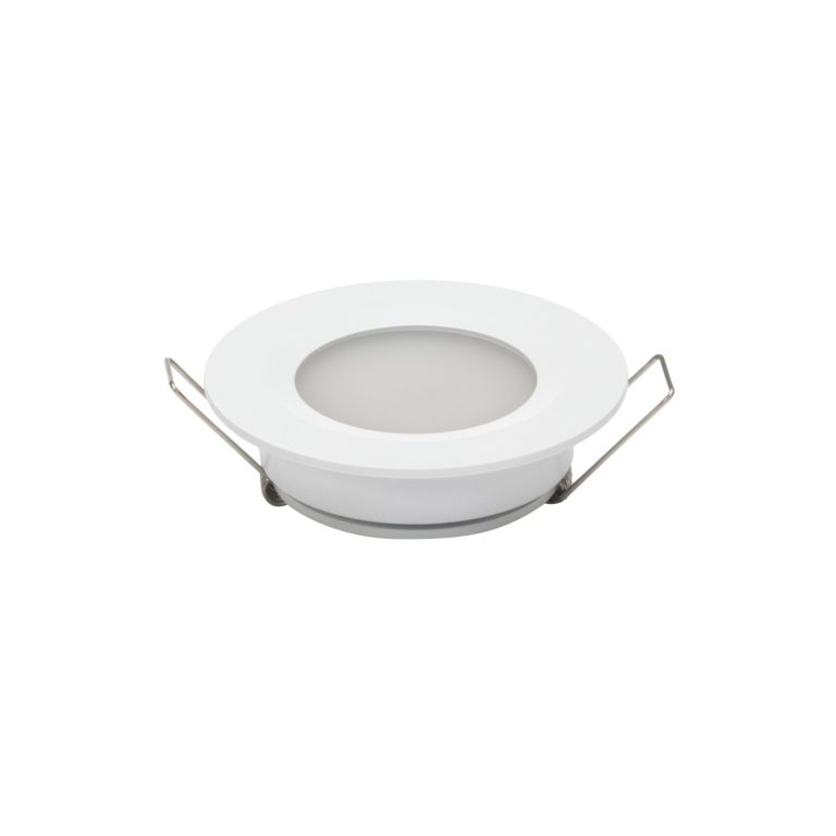 2W 11-16VDC Cool White LED Downlight with Push Button Diffuser White