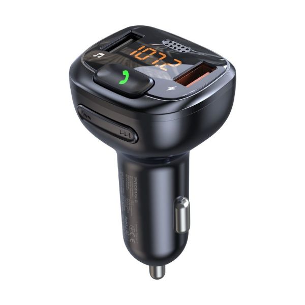 Wirless In-Car FM Transmitter Handsfree & QC3.0. Bult-in Mic Bluetooth SD