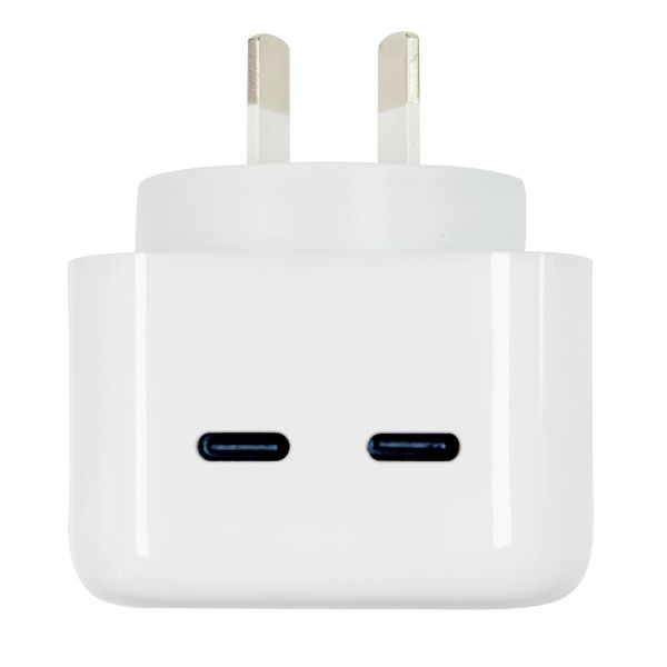 35W 5V/3A Dual Port USB-C/C PD Wall Charger/Power Adapter Charge 2x Devices