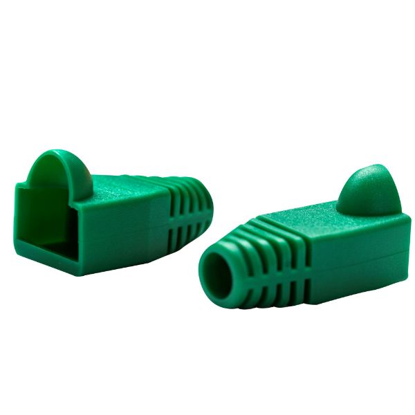 Green RJ45 Strain Relief Boot 6.0mm Outside Diameter 20pk Bag