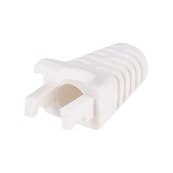 White RJ45 Strain Relief Boot Slimline w/ Clip Protector 6.0mm Outside Diameter 20pk