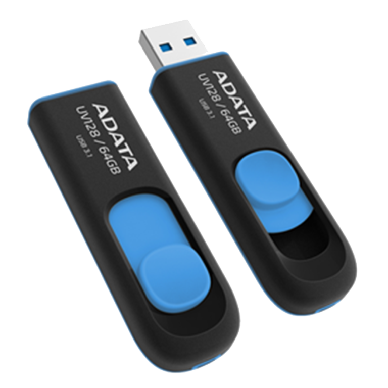 ADATA UV128 Dashdrive Retractable USB 3.0 Flash Drive - 64GB