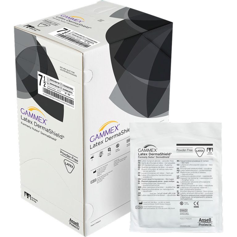 Ansell Gammex Latex Dermashield Powder-free Surgical Glove Box of 50 Pairs - Size 6