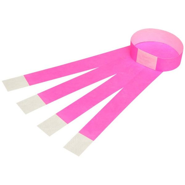 Rexel Wristbands Fluoro Pink - Pack of 100