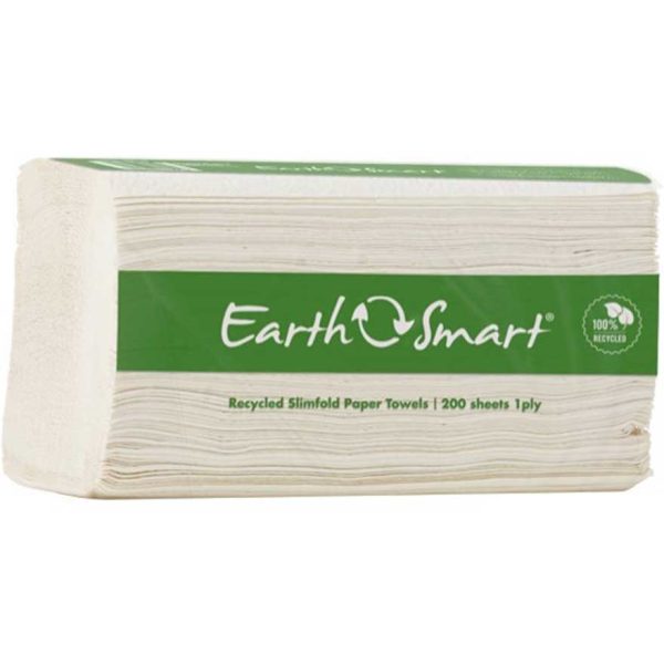 EarthSmart Recycled Slimfold Paper Towels 1 Ply 200 Sheets per Pack - Carton of 20