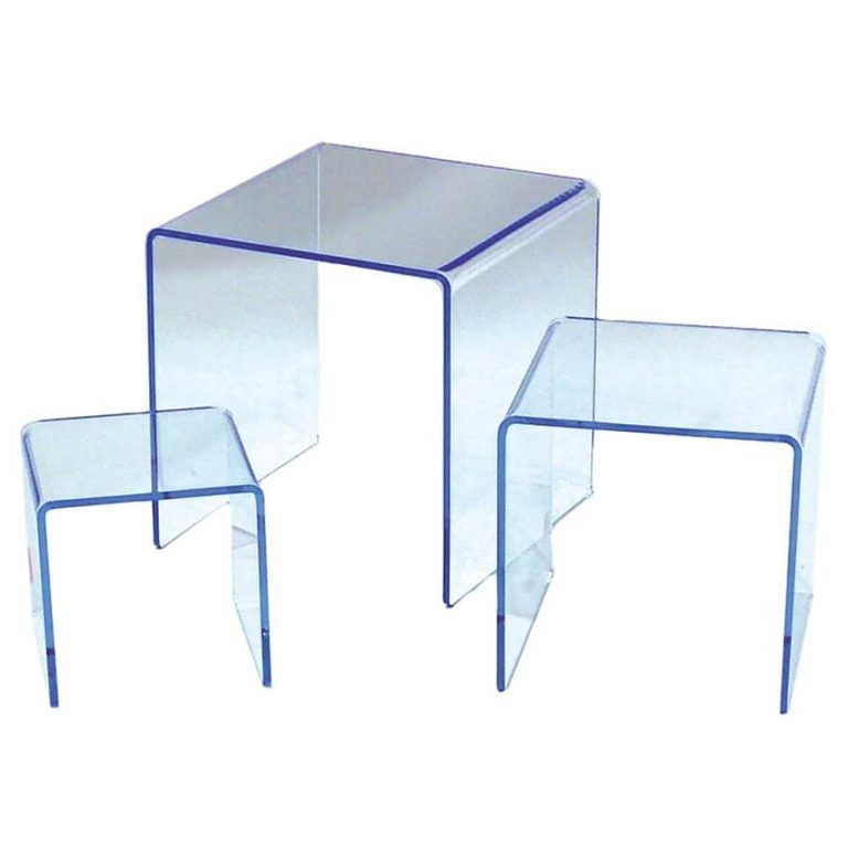 Product Display Riser Set 3mm Clear Acrylic - Set of 3