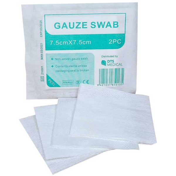 Gauze Swabs 2 per Sachet Sterile Non Woven 7.5cm x 7.5cm - Box of 50