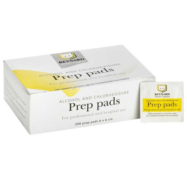 Reynard Alcohol Prep Pads Box of 200 - Carton of 25