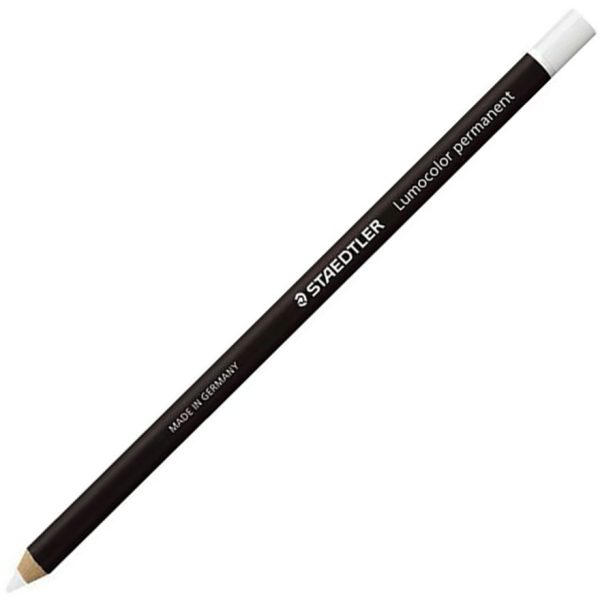 Staedtler Lumocolor Glasochrom 108 20 Permanent Dry Marker Pencil Box of 12 - White