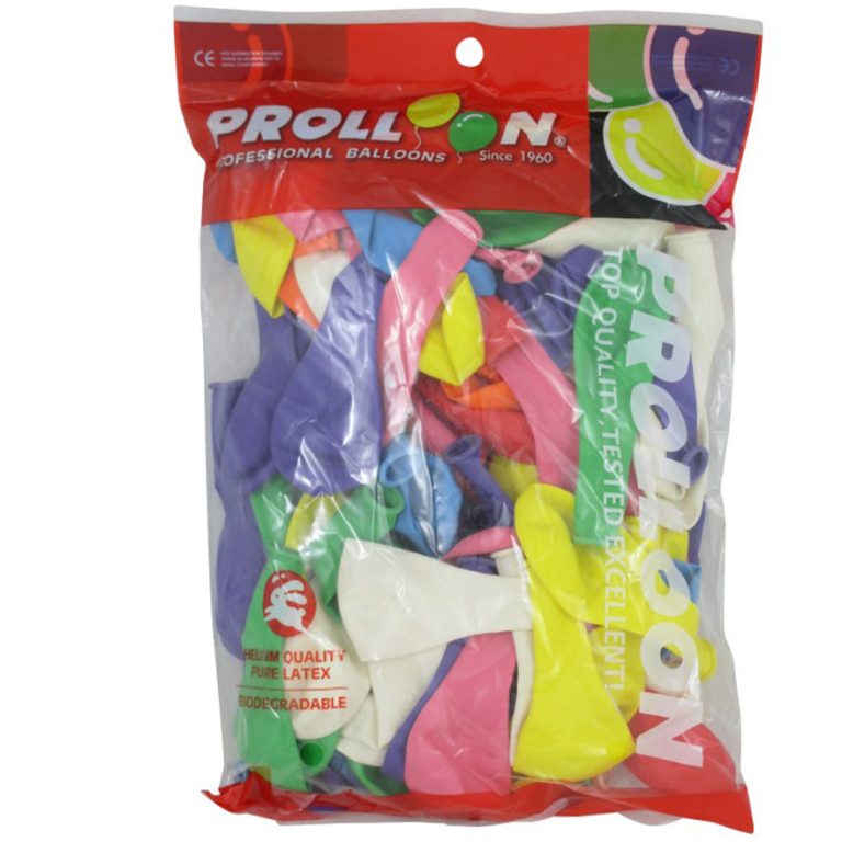 Prolloon Balloons 20cm Assorted Colours - Pack of 100