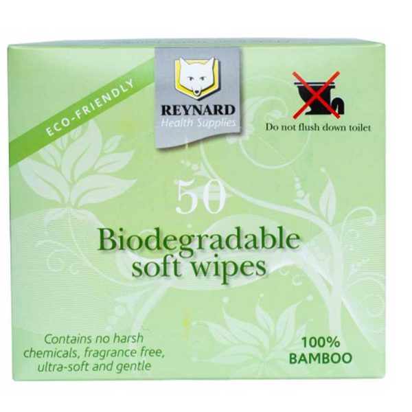 Reynard Biodegradable Soft Wipes White - Box of 50