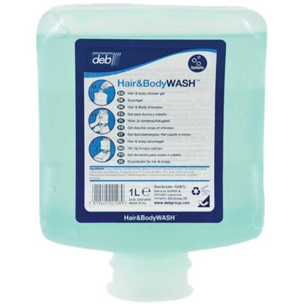 Deb HAB1L Hair And Body Wash 1L - Carton of 6