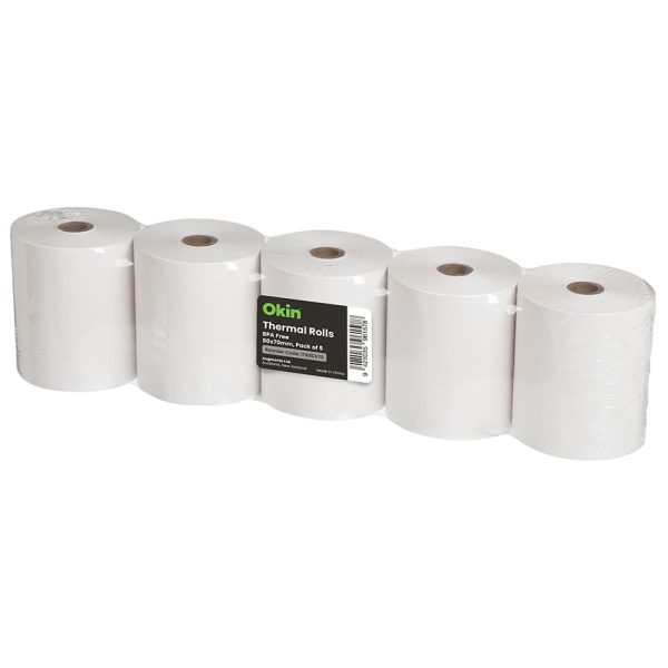 Okin BPA Free Eftpos Thermal Roll 80mm x 70mm - Pack of 5