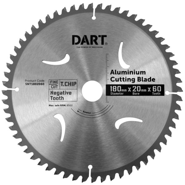 DART Aluminium Cutting Blade – 180mm x 60T x 20mm Bore