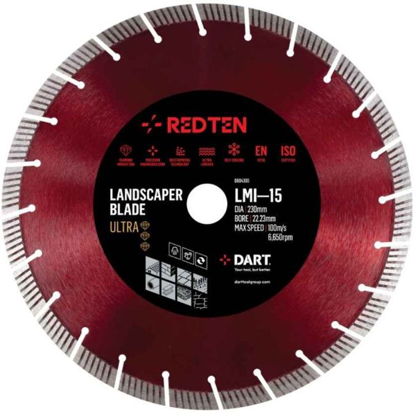 DART Red Ten LMI-15 Ultra Universal Diamond Blade 300mm x 20mm – 15mm Segment Height