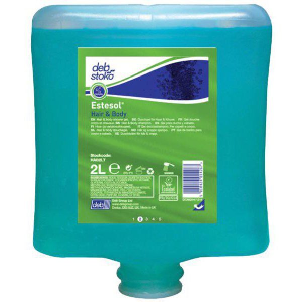 Deb Stoko Estesol Hair & Body Shower Gel Rainforest 2L - Pack of 4