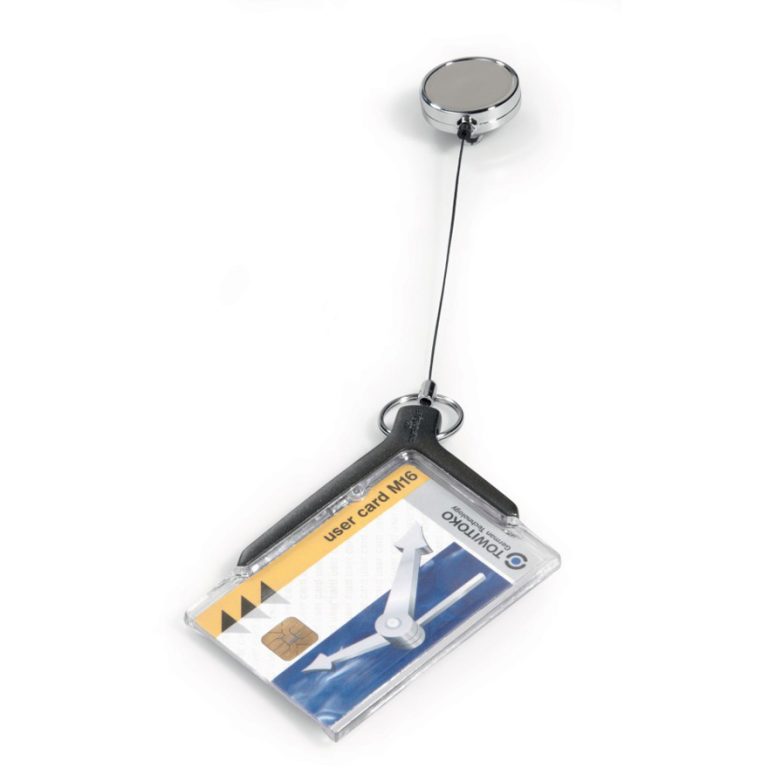 Durable Deluxe Retractable Badge Reel With Card Holder