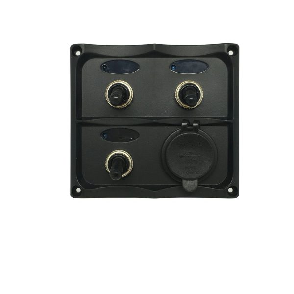 3 Switch Panel with Dual USB 4.2A Socket